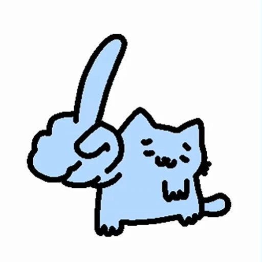 Figurinha: Gato azul engraçado