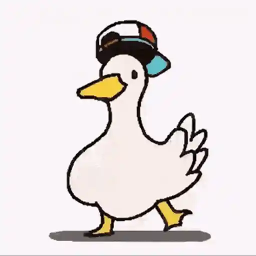 Figurinha: Pato de boné dançando