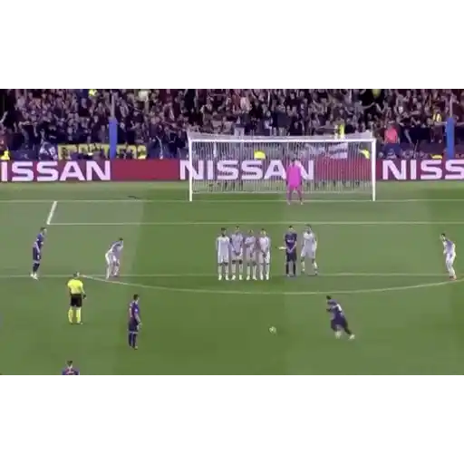 Figurinha: Messi cobrando falta