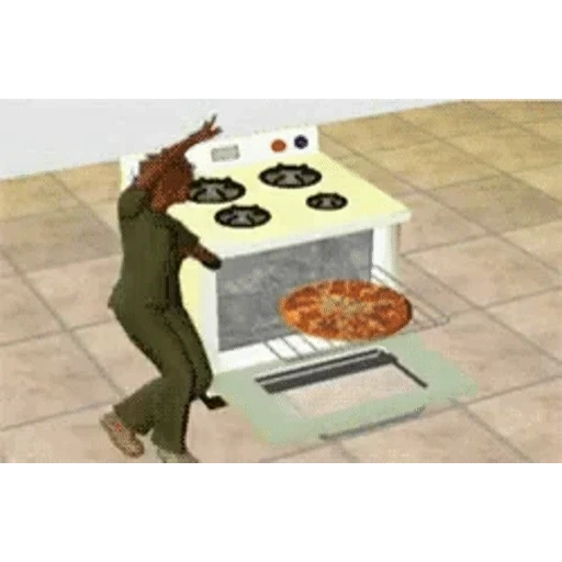 Figurinha: Pizza no forno