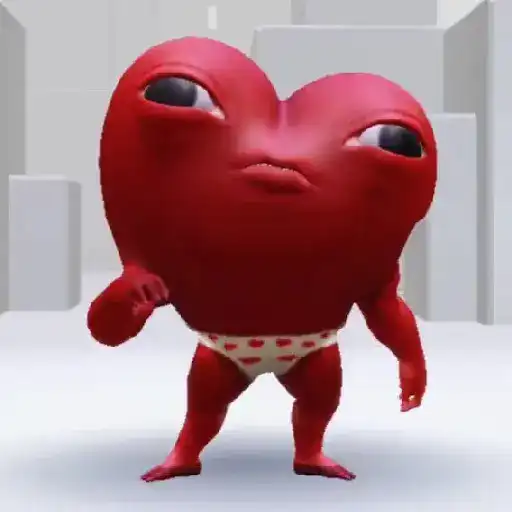 Figurinha: Coração com sunga rebolando