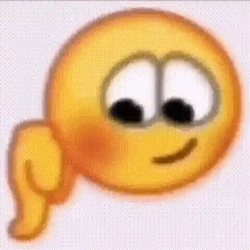 Figurinha: Emoji tímido apontando