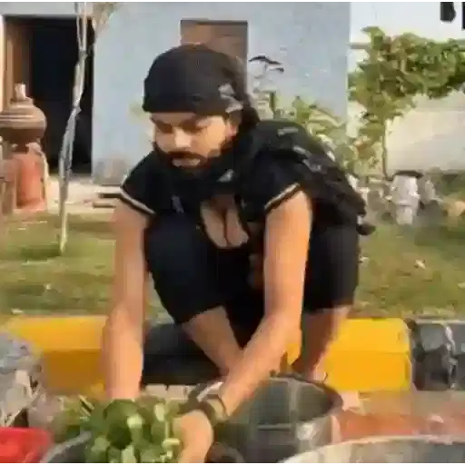 Figurinha: Virat Kohli cozinhando