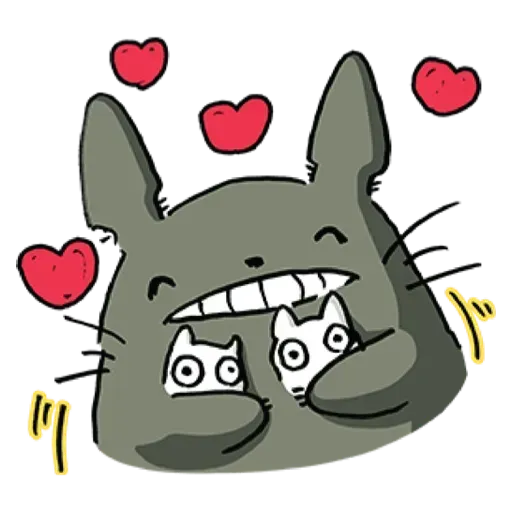 Figurinha: Totoro carinhoso