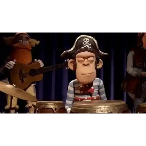 Figurinha: Macaco Pirata Tocando Bateria