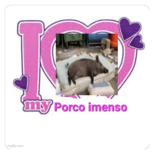 Figurinha: I love my Porco imenso