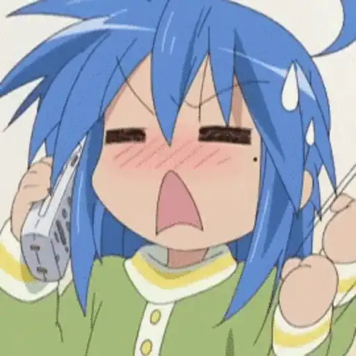 Figurinha: Konata Izumi agitada