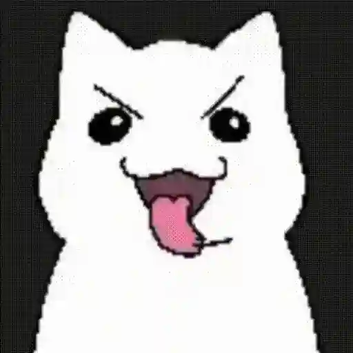 Figurinha: Gato com língua para fora