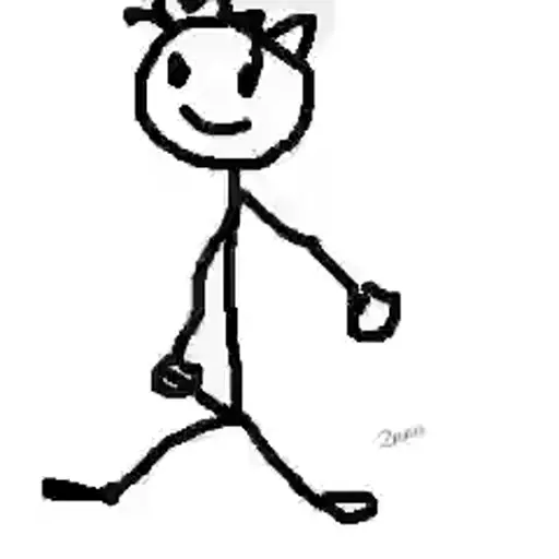 Figurinha: Boneco feliz caminhando