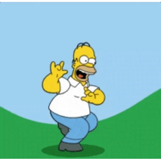 Figurinha: Homer Simpson dancando