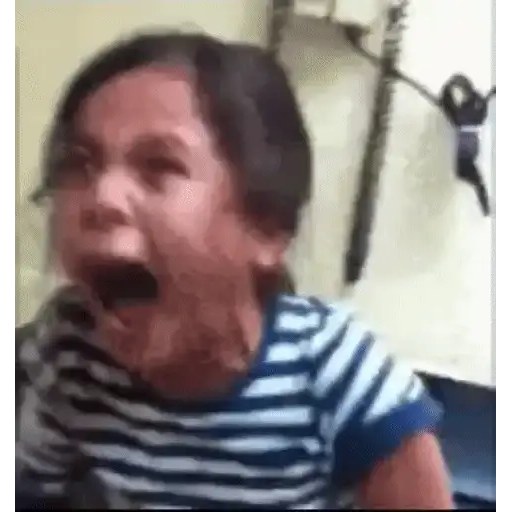 Figurinha: Criança chorando muito