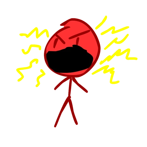 Figurinha: Boneco Vermelho Irritado