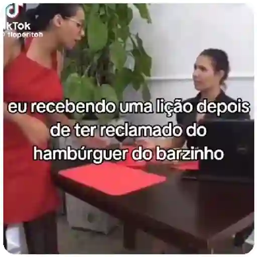 Figurinha: Reclamação do hambúrguer