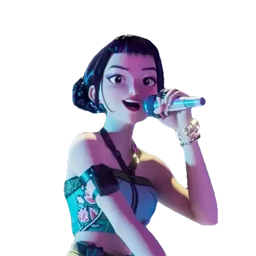 Figurinha: Cantora animada