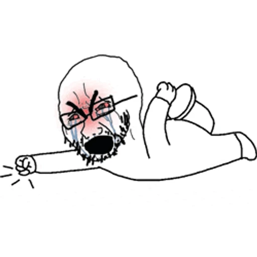Figurinha: Wojak enfurecido voando