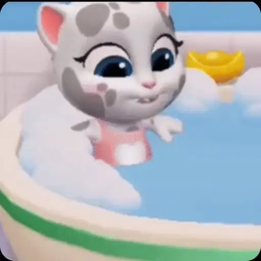 Figurinha: Angela tomando banho