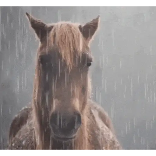 Figurinha: Cavalo na Chuva