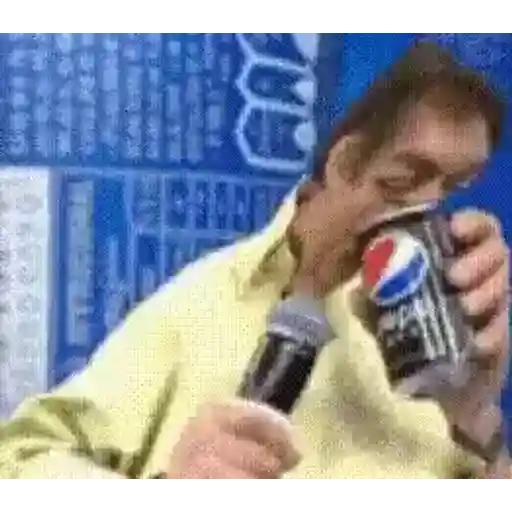 Figurinha: Faustão bebendo Pepsi