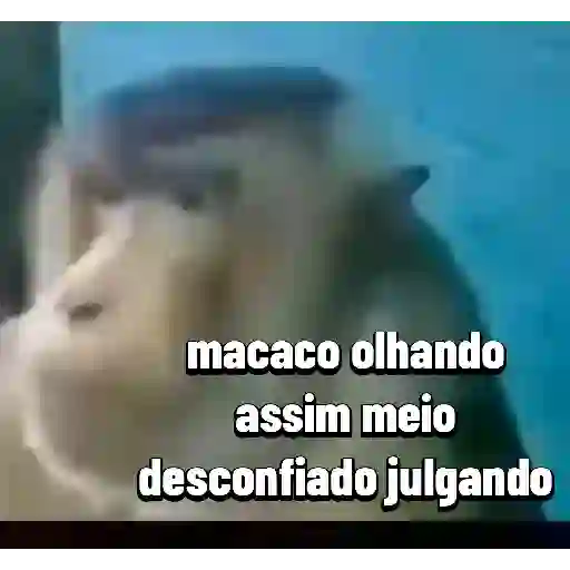 Figurinha: Macaco desconfiado