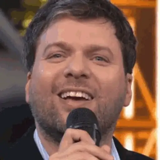 Figurinha: Homem Falando com Microfone