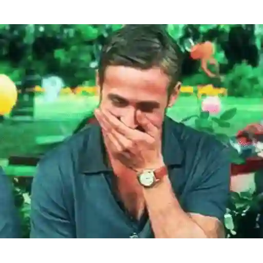 Figurinha: Ryan Gosling rindo