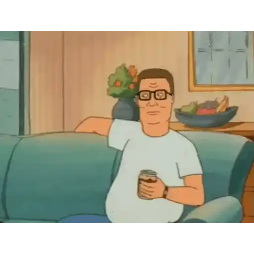 Figurinha: Hank Hill Relaxando