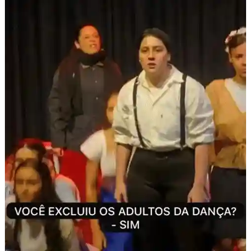 Figurinha: Excluiu os adultos da dança?