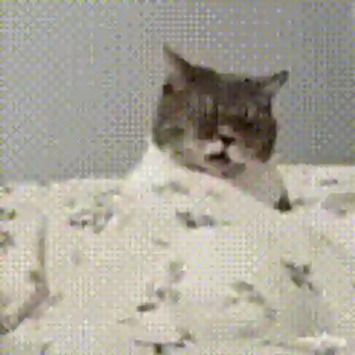 Figurinha: Gato sonolento na cama