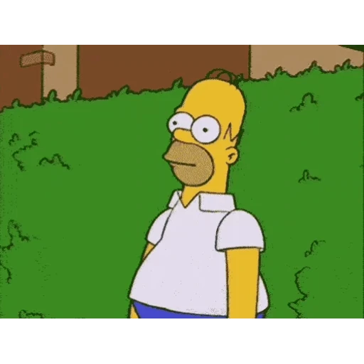 Figurinha: Homer Simpson se escondendo