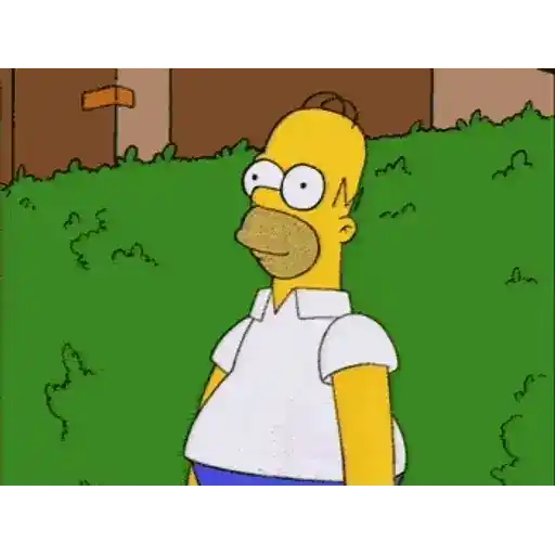 Figurinha: Homer se escondendo na grama