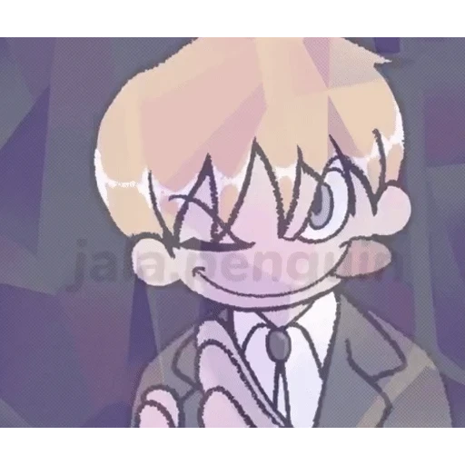 Figurinha: Personagem de anime piscando