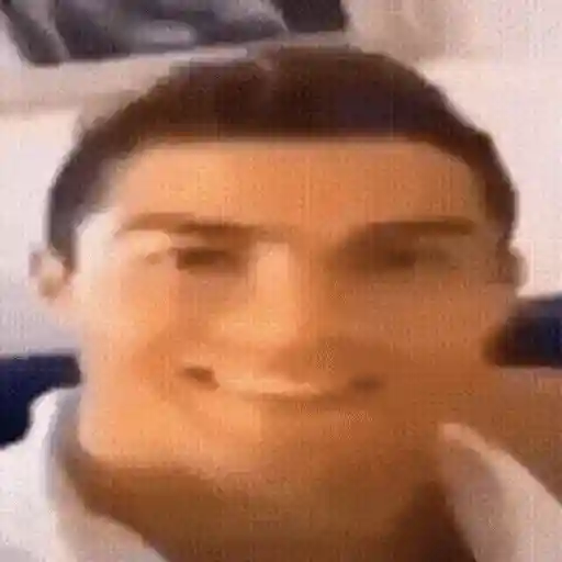 Figurinha: Rosto piscando com glitch