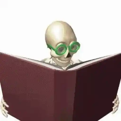 Figurinha: Esqueleto estudioso