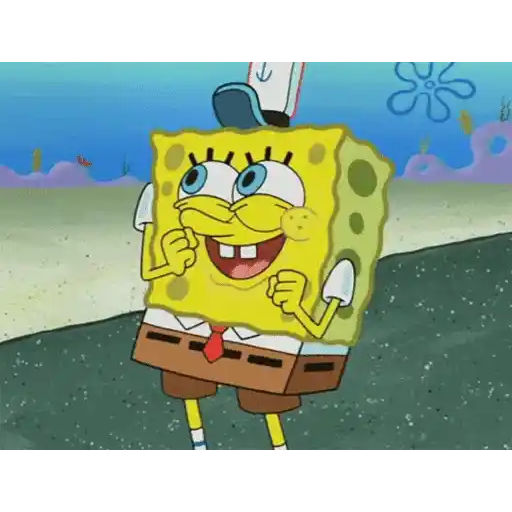 Figurinha: Bob Esponja Feliz Dançando