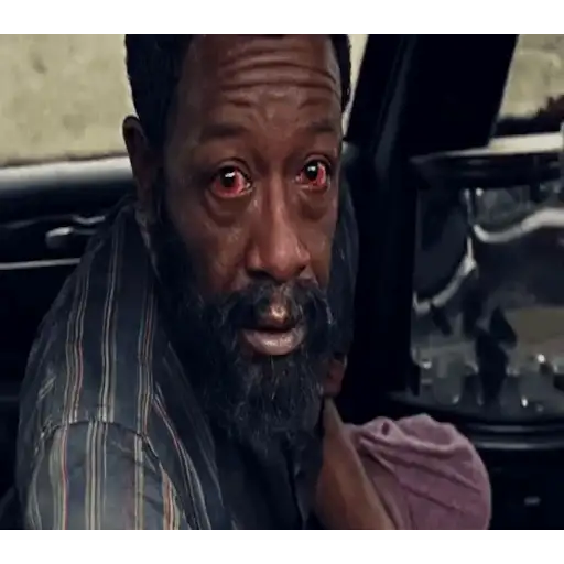 Figurinha: Morgan Jones assustado
