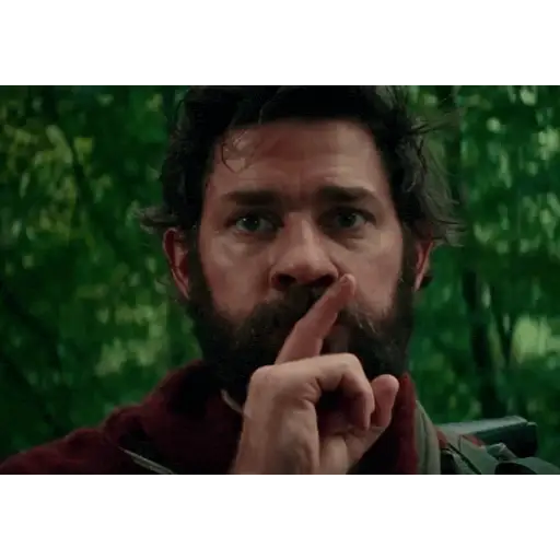 Figurinha: John Krasinski faz silêncio
