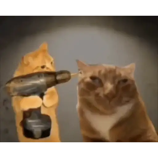 Figurinha: Gato com furadeira