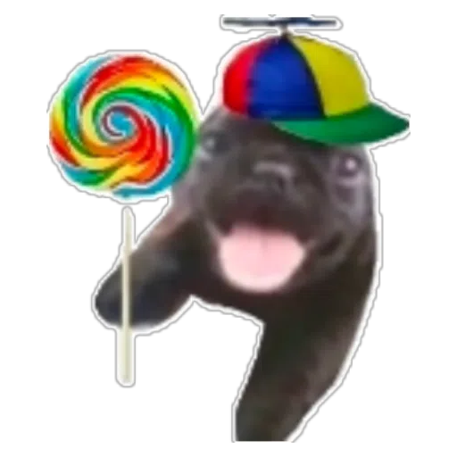 Figurinha: Cachorrinho com pirulito