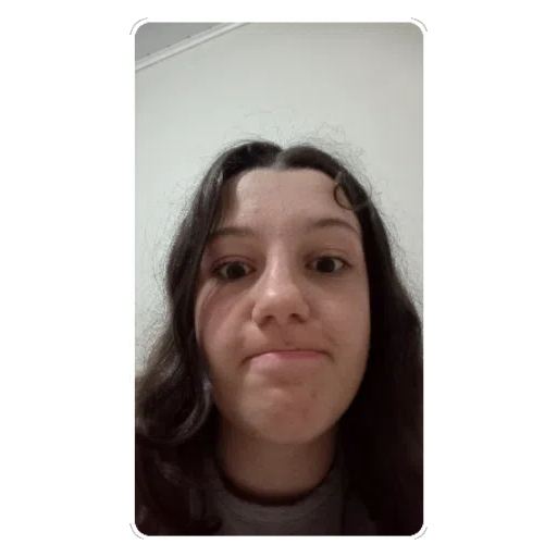 Figurinha: Garota fazendo expressão engraçada