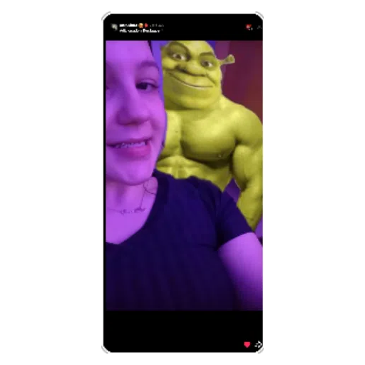 Figurinha: Garota com o Shrek Bombado