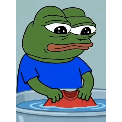 Figurinha: Pepe lavando roupa
