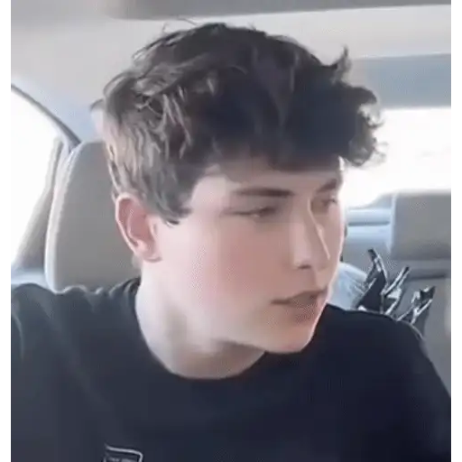 Figurinha: Jovem sendo beijado
