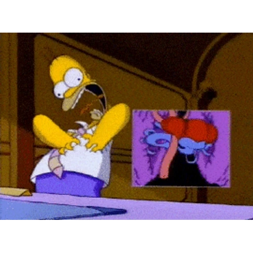 Figurinha: Homer Simpson tendo um ataque